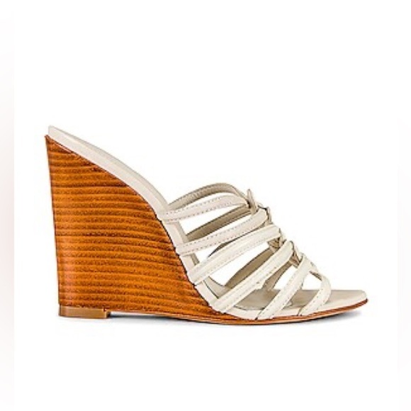NEW SCHUTZ Octavia Wedge Sandalsbin White  Women’s Size 7 - Picture 1 of 11